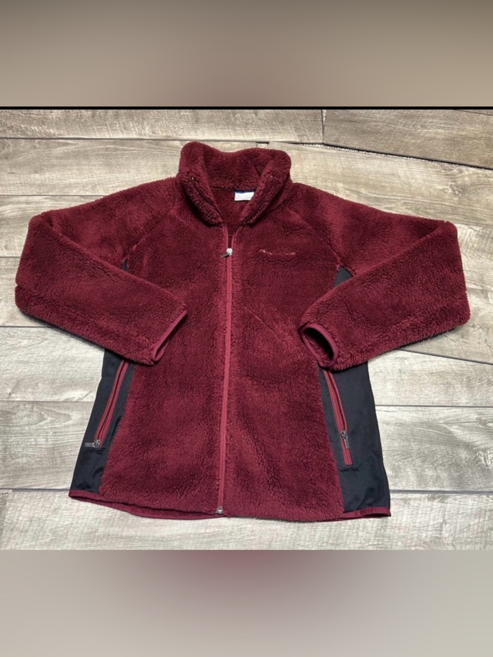 Columbia Fast Beauty Plush Full-Zip Burgundy Sherpa Fleece Jacket Size Large